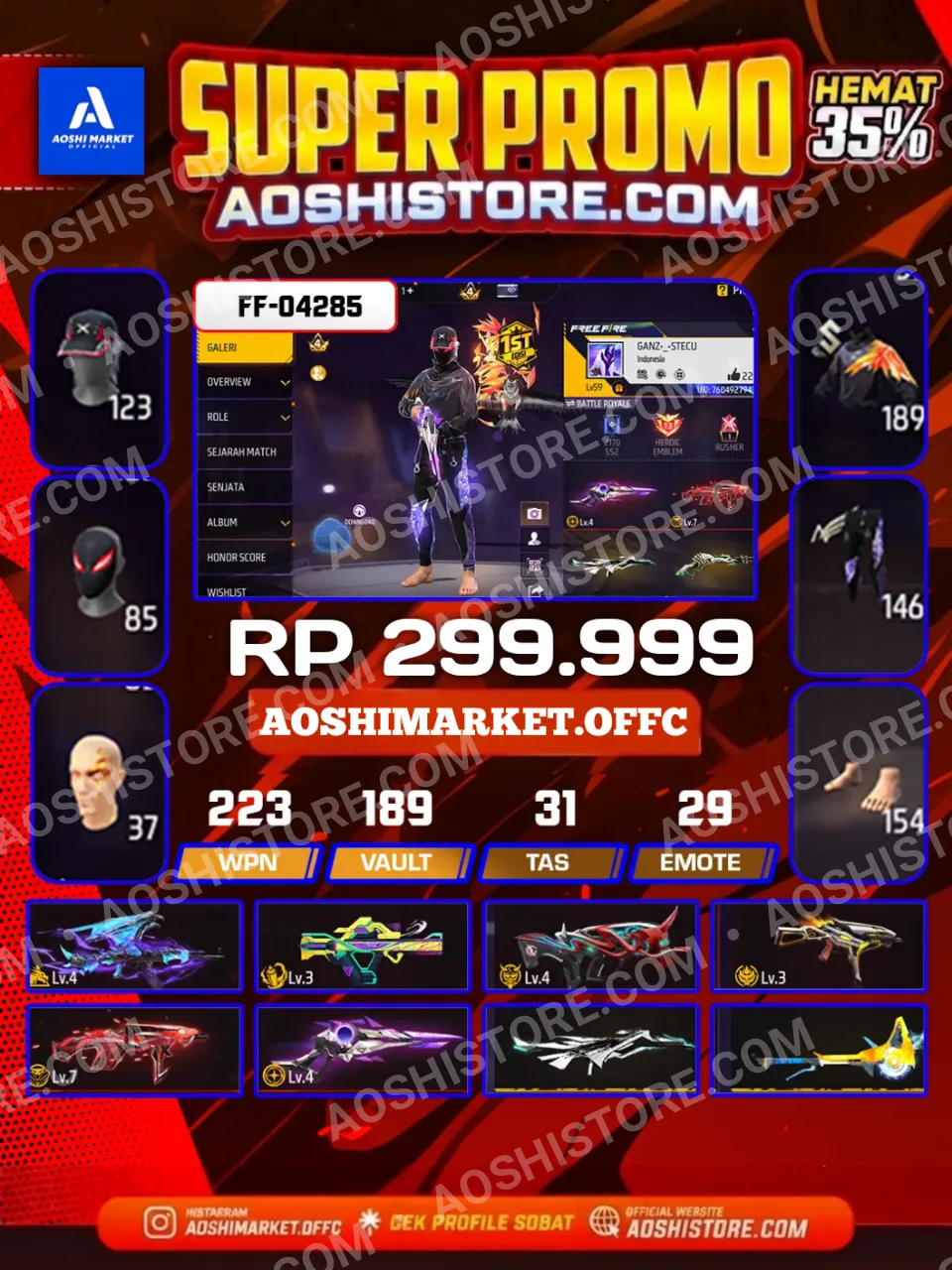 Evo Ak47 4, Evo Groza 3, Evo Famas 4, Evo Ump Booyah Day 2021 3,Bundle 1st, Super Gamer Bundle On, Bionic Vagabound On